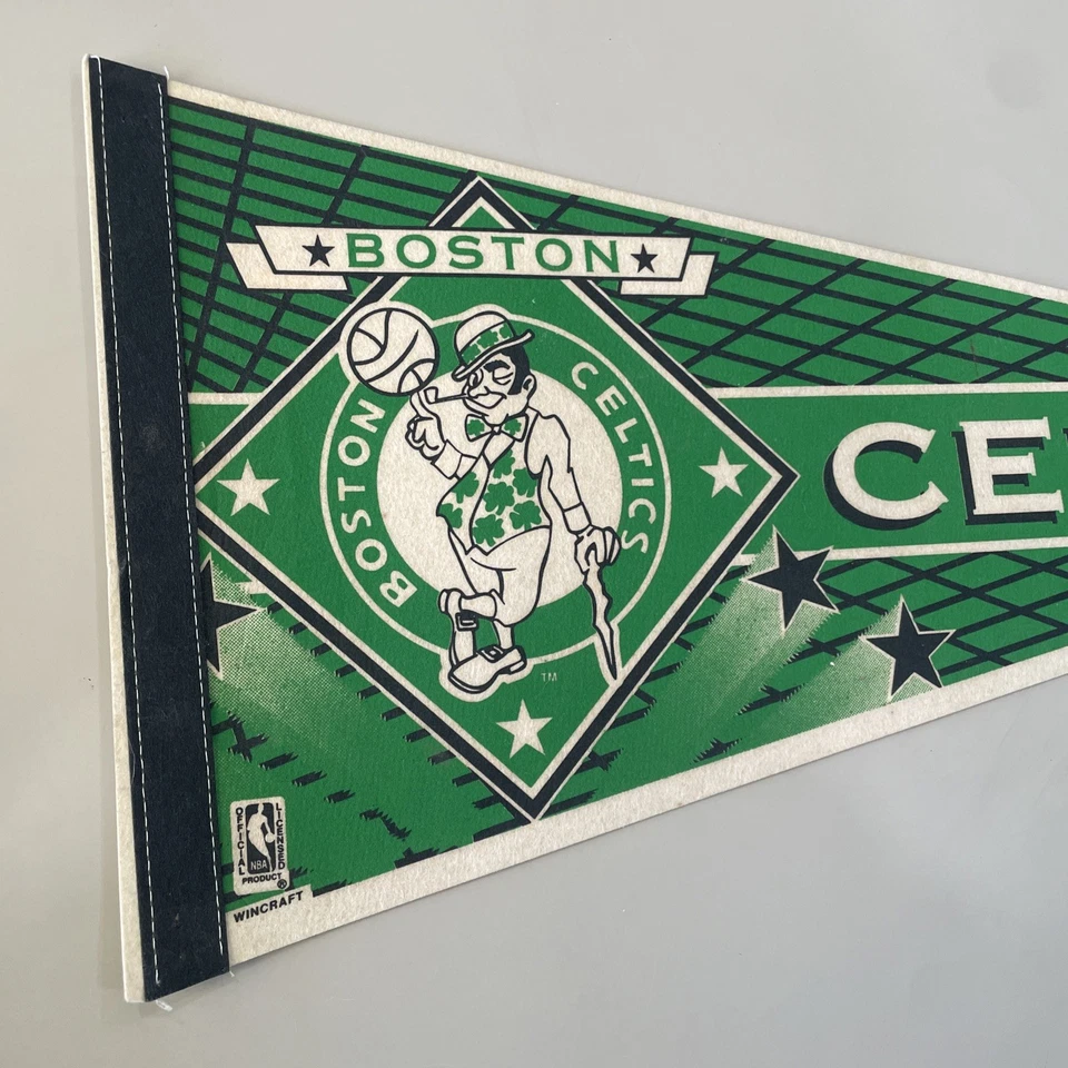 Vintage 1990's Wincraft 30" BOSTON CELTICS ~ NBA Basketball Pennant - Larry Bird - Image 2 of 4