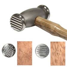 Hammer, One 10 OZ BeadSmith Double Texture Hammer with Weave & Stripes
