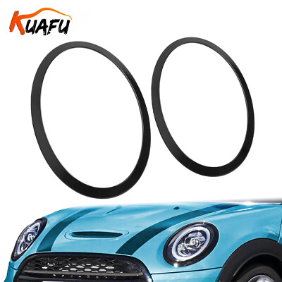 KUAFU For Mini Cooper S F55 F56 F57 14-21 Headlight Ring Bezel Cover Trim 2PCS