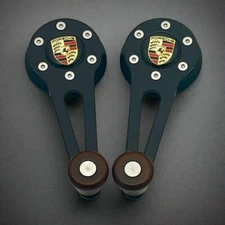 Window Cranks for Porsche 914, 924, 944 Black w/Wood knobs Heritage Porsche