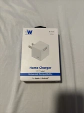 Apple & Micro USB Single USB 1.0A  No Cable AC Charger - White Brand New