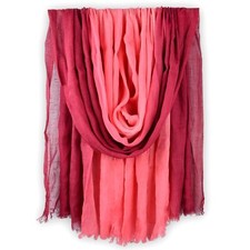 Women Summer Cotton Linen Scarfs Gradient Two-tone Shawl Beach Gauze Long Lig...