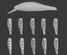 wLure Hard Plastic 3D Stencil for Fishing Lure Jerkbait Blank Body UPM431