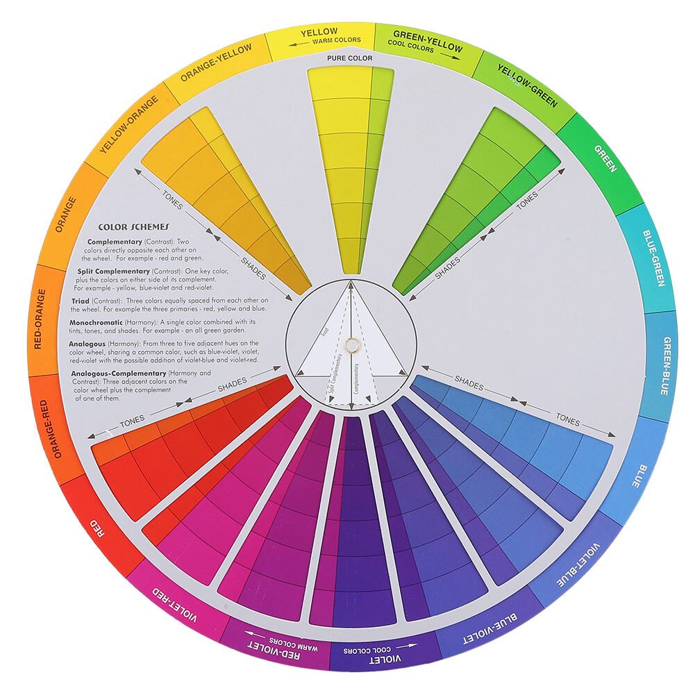 Color Wheel Paint Mixing Learning Guide Art Class Teaching Tool Color Scheme