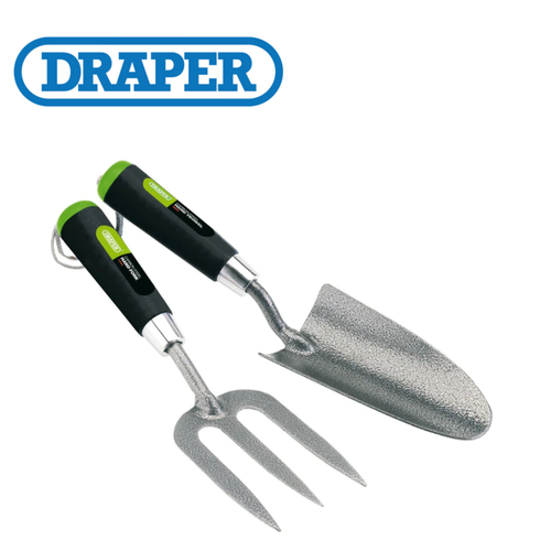 Draper 65960 Carbon Steel Heavy Duty Hand Fork and Trowel Set (2 Piece