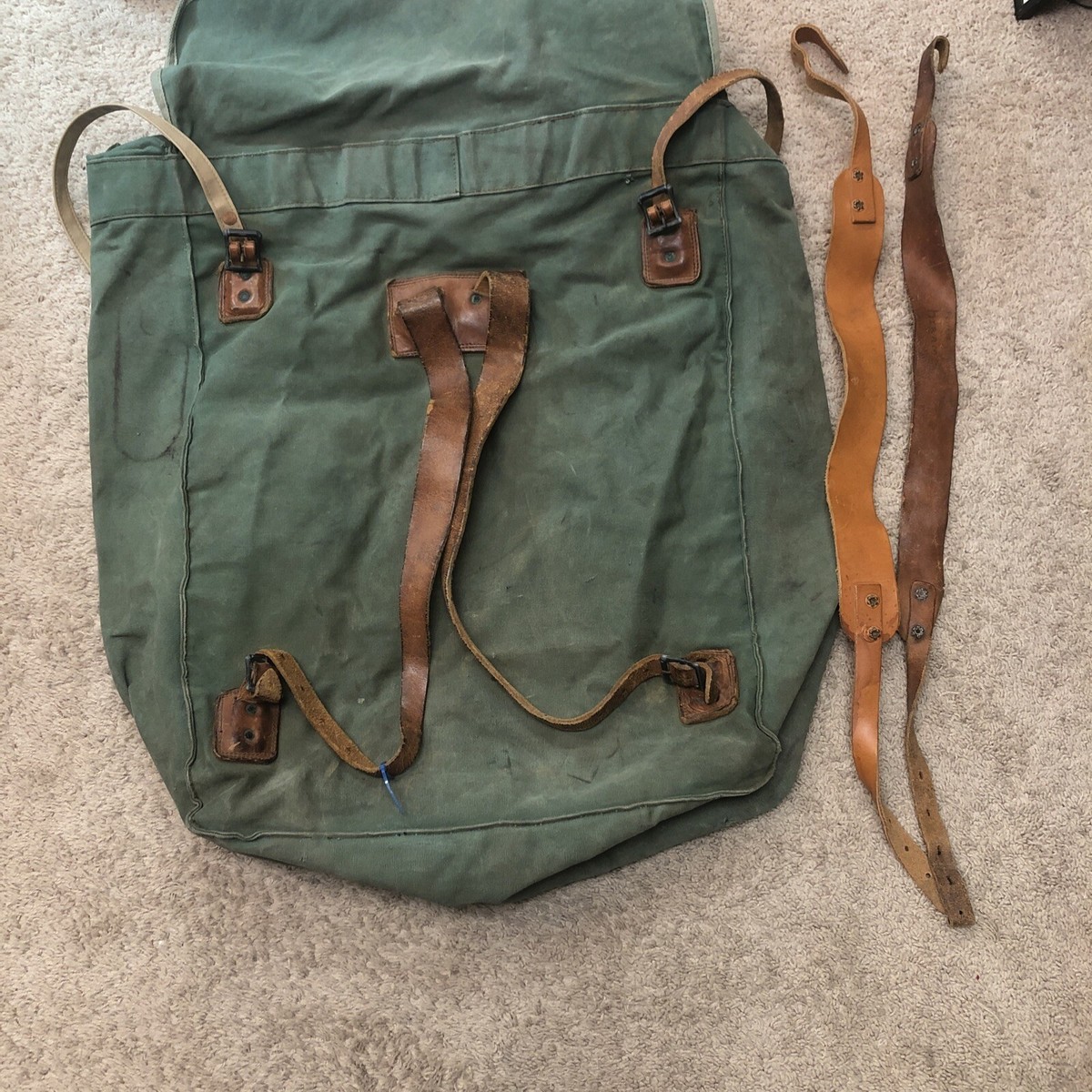 Vintage WOODS Blueridge Canvas Pack Sack Canoe Backpack No 100