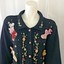 B-P-Design-Womens-Black-Shirt-Collar-Christmas-Cardigan-Sweater-Sz-Large thumbnail 4