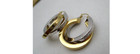 14K Yellow & White Gold  Crisscross Intertwined Double Hoop Earrings [E128] — photo 7