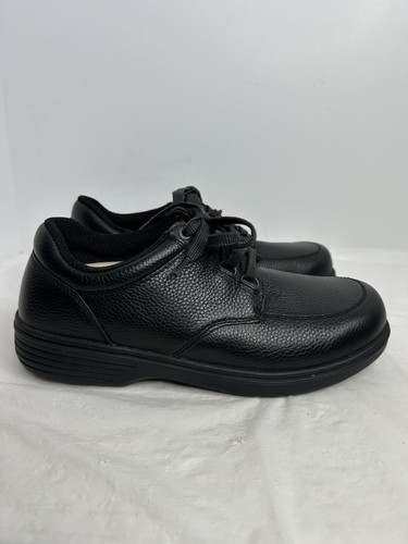 Ortho Feet Oxford Shoes Men 8.5 EE wide Black Leather Lace Up - Picture 2 of 10