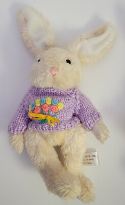 Plush Stuffed Bunny Rabbit w/ Sweater Perfect For Easter 10''