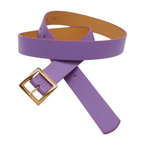 Mujer Lavanda Piel Sintética Flaco Negocios Cinturón Oro Metal Cuadrado Buckle S - Imagen 8 de 24