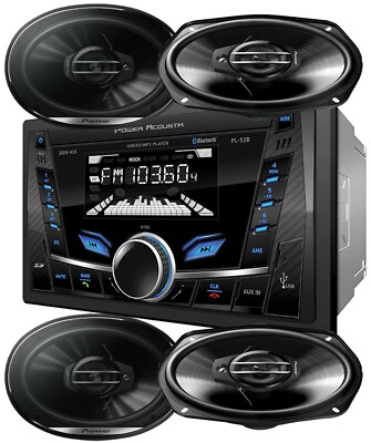 Power Acoustik PL-52B Digital Media Headunit + Pioneer TS-G6930F 6x9'' Speakers