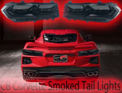 Smoked Replacement Rear Tail Lights Blackouts For The 2020+ C8 Stingray Corvette