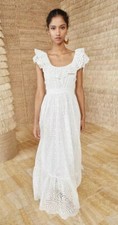 ulla johnson desiree gown white maxi dress size 8 new with tags wedding eyelet