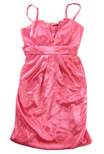 Vintage Byer California Bright Pink Satin Pocket Prom Party Cocktail Dress 7