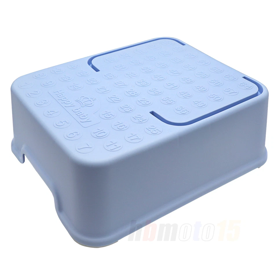 Taburete escalera plástico azul pequeño sólido y antideslizante con 68 números y 26 letras Foto 4 de 4