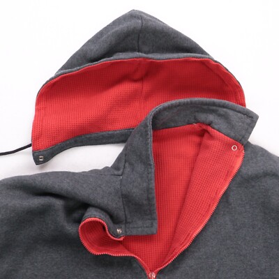Vtg Russell Athletic Full Zip Hoodie Sweatshirt Gray WafflE Lining