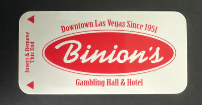 Binions Casino Gambling Hall Hotel Room Key Card Las Vegas Nevada
