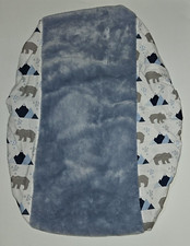 Levtex Baby Changing Pad Cover Soft Fleece Top Blue Gray Bears Mountains