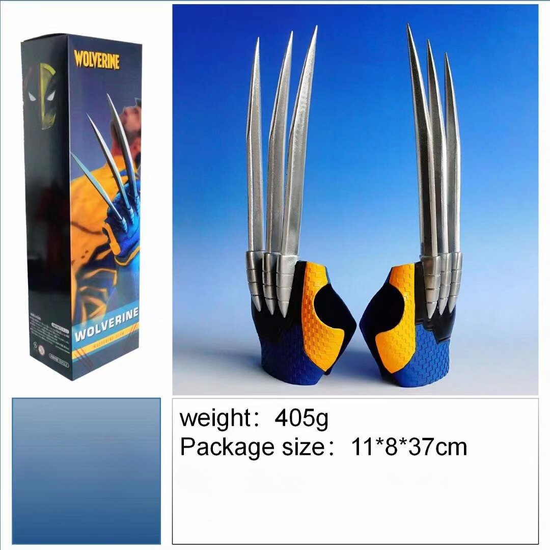 Wearable Deadpool 3 Wolverine Claw Gloves PVC Action Figure 