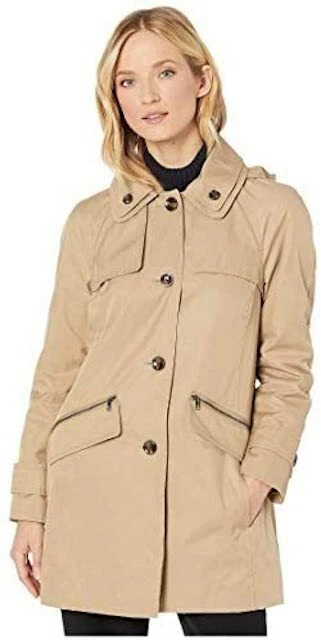 London fog clearance removable hood raincoat