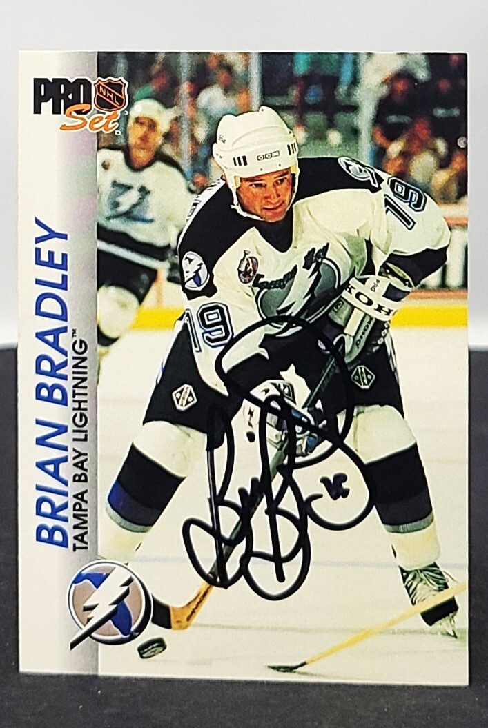 BRIAN BRADLEY Signed Autograph 1992 Pro Set Hockey Card #174 Tampa