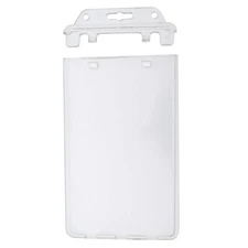Specialist ID Permanent Locking Hard Plastic Badge Holder - Clear & Vertical