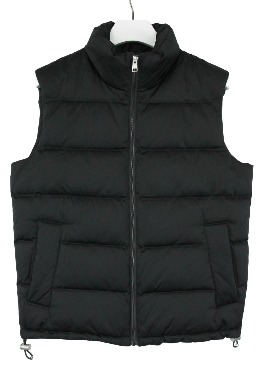 Sandro Vest Men Small Zipper High Neck Padded Quilted Black