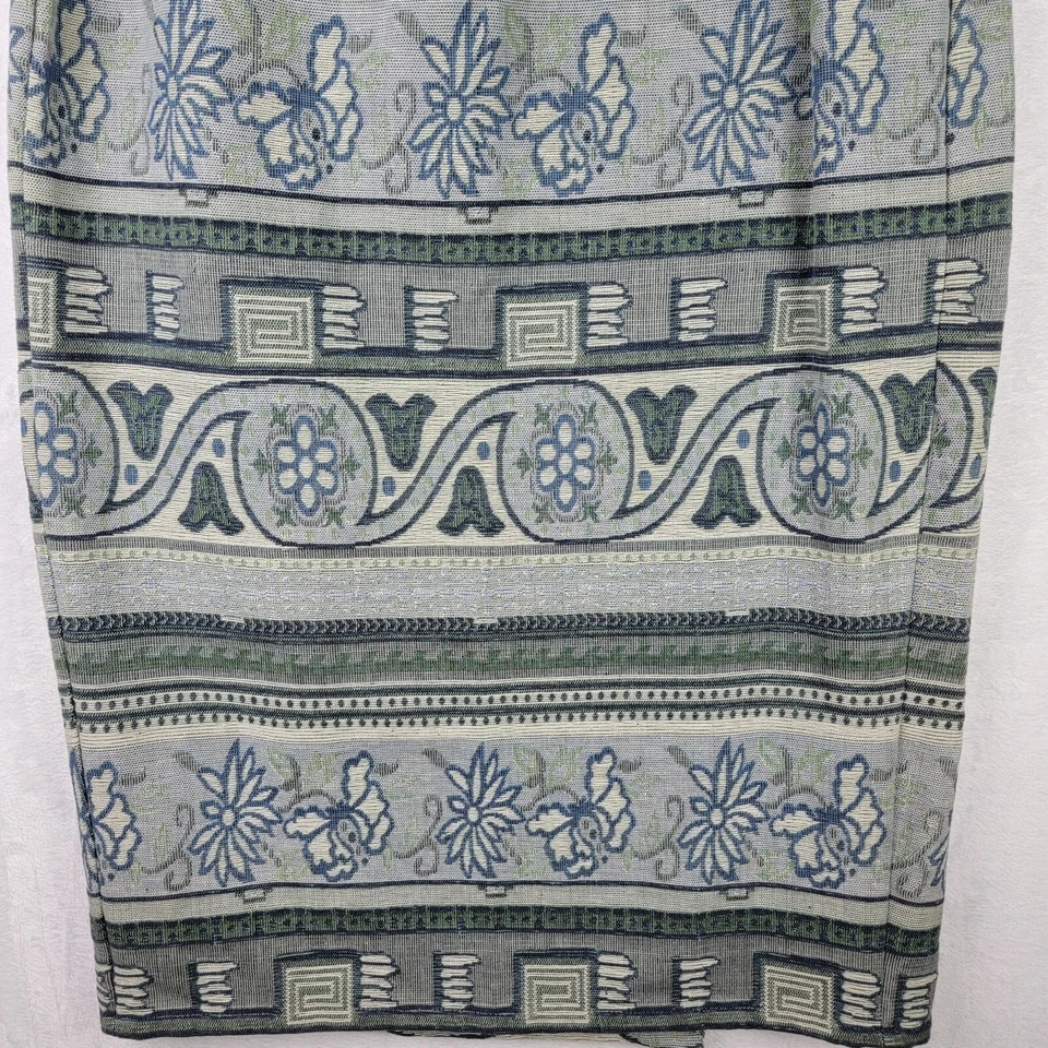 Falda St Johns Bay Talla 14 Estampado Completo Botón Envolvente Maxi Recto Algodón Gris  Foto 2 de 4