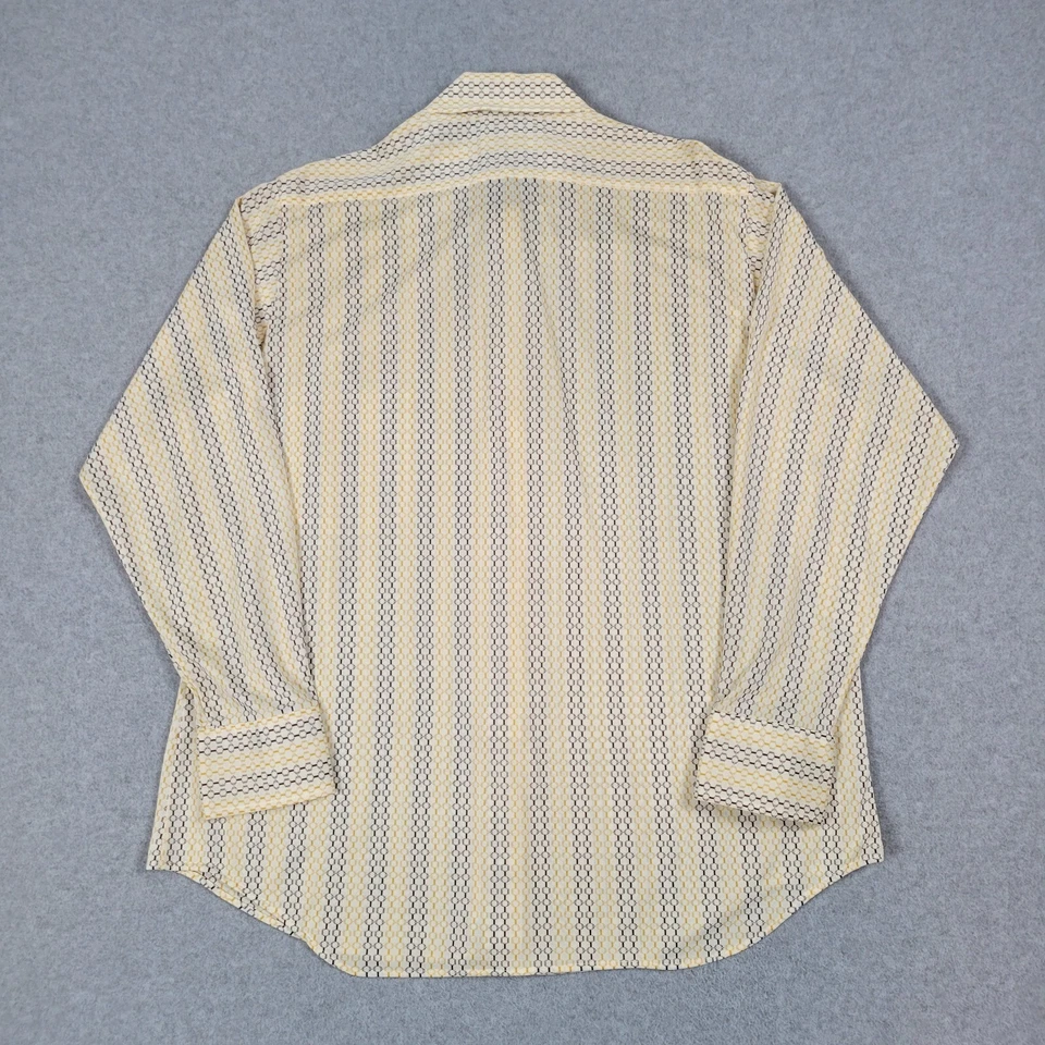 Camisa Damon De Colección Para Hombre Grande Crema Geométrica Daga Punta de Lanza Silcron Años 60 70 Foto 3 de 4