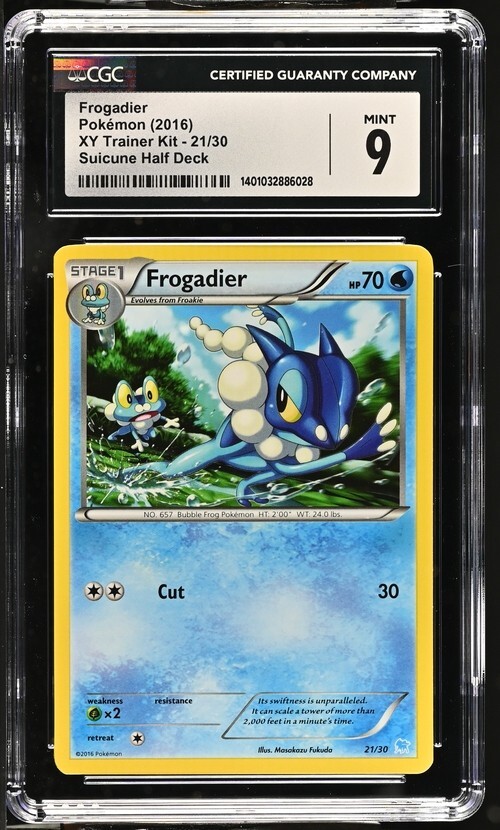 Pokemon 2016 XY Trainer Kit Frogadier 21/30 Suicune Half Deck CGC 9