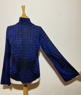 Lala Berlin Wool Blue/Black Blouse/Jumper , Size:S