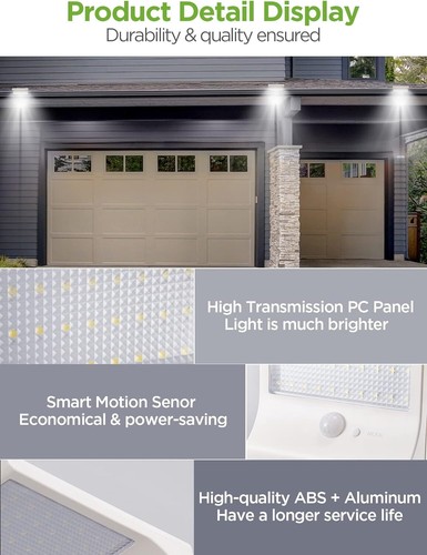 Led Street Solar Power Lights Wall Pole Outdoor New Waterproof Garden Fence Lamp - 第 5/7 張圖片