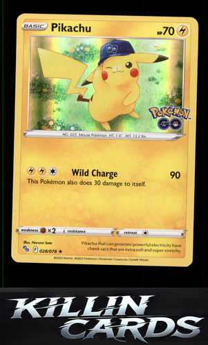 Pikachu (28) 028/078 Pokemon Holo Rare Pokemon GO Card NM