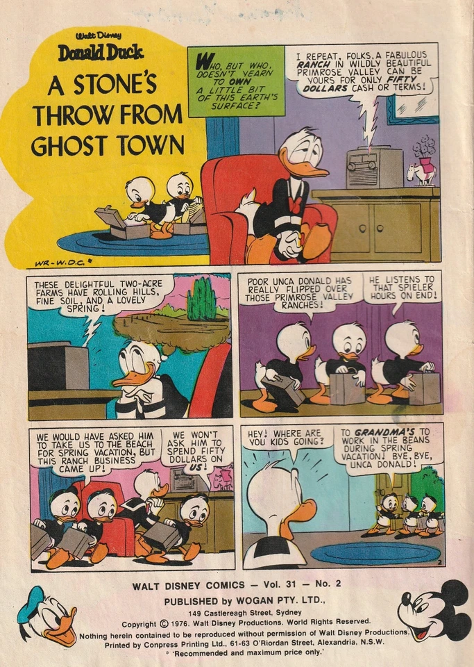 6 Australian Walt Disney Comics - 1970s Uncle Scrooge Mickey Mouse Donald Duck + - Image 3 of 4