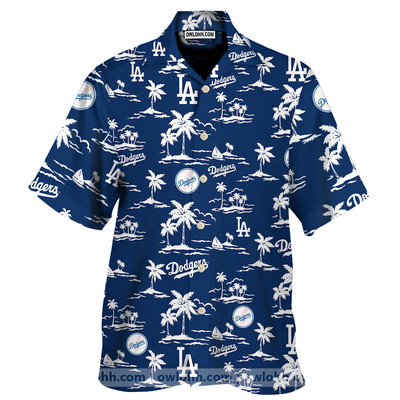 #ad La Dodgers Hawaii Hawaiian Shirt Aloha Summer Beach Button Down $19.99