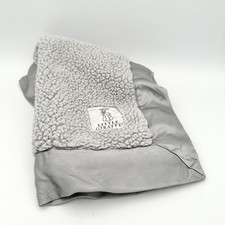 Little Giraffe CHENILLE MINI BLANKY in SILVER Lovey Security Blanket Satin Edges