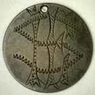1875 LOVE TOKEN Seated Liberty Silver Dime Etched and Monogrammed Holed Coin