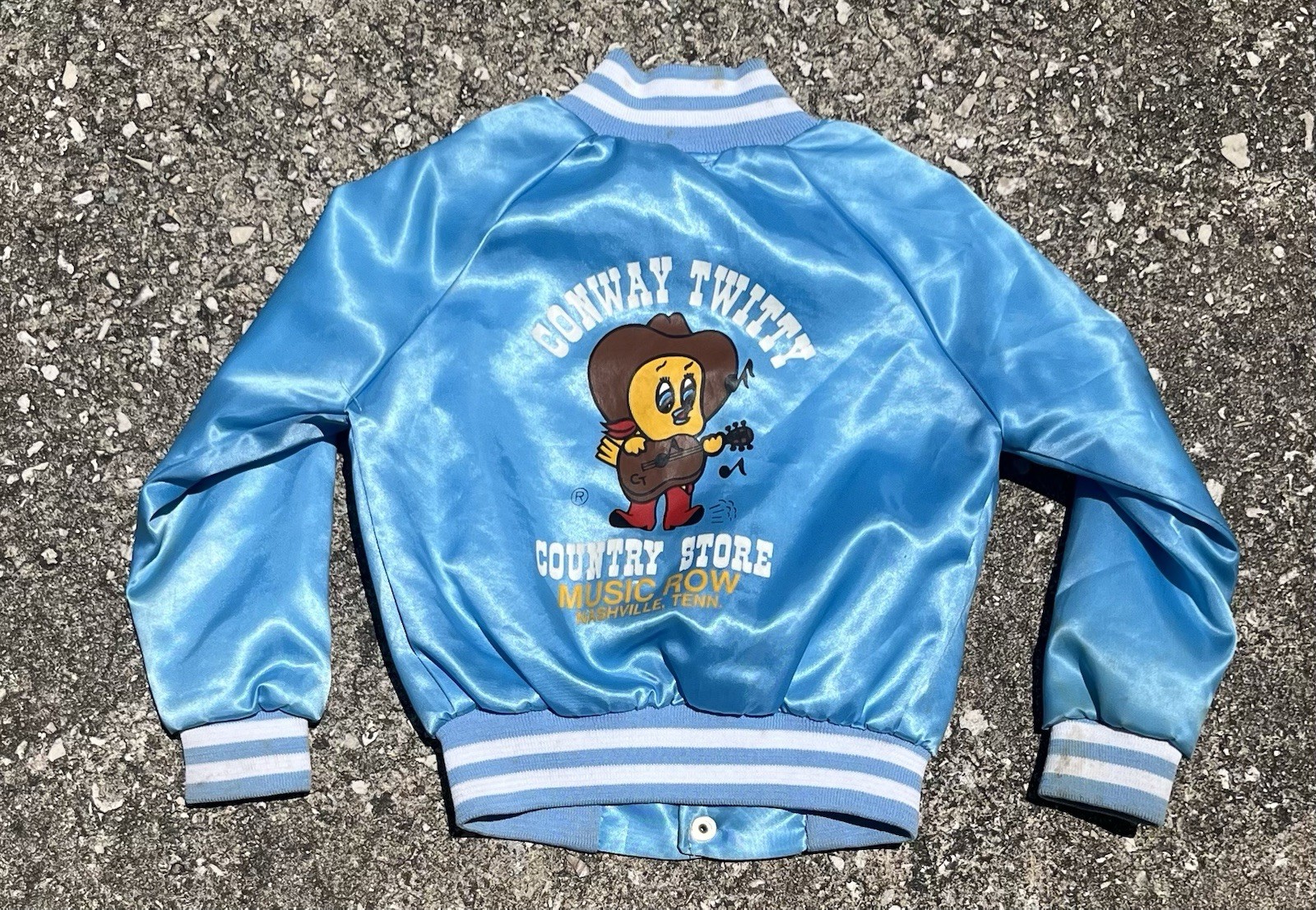 RARA giacca raso vintage anni 80 bambini taglia 2 4 Conway Twitty fila musicale Nashville TN