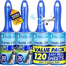 PetLovers Extra Sticky Lint Roller Mega Value Set for Pet Hair Removal and Cl...