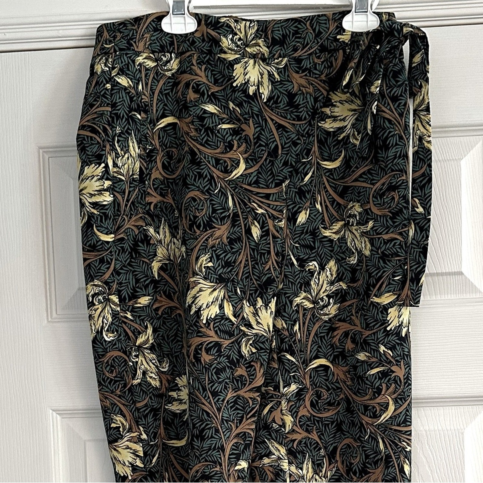 Zara Basic Tropical Leaf Print Side Tie Loose Ank… - image 9