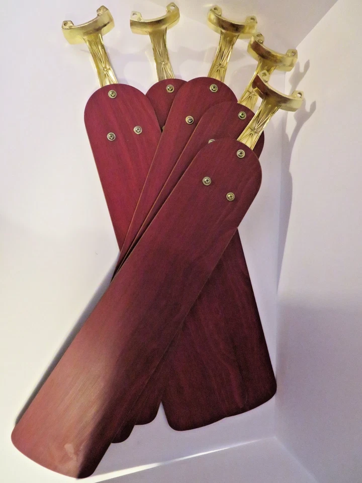 Ceiling Fan Blades Reversable Replacement Wood Grain Used Set of 5 Blades - Image 3 of 4