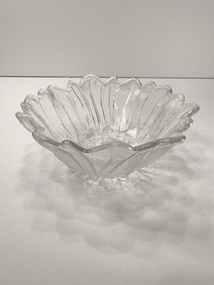 Vintage Indiana Clear Glass Sunflower Lily Pons Bowl Candy Dish U694
