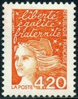 Briefmarken  1997 - Marianne de Luquet 4 F 20 rose-orangé - N° 3094