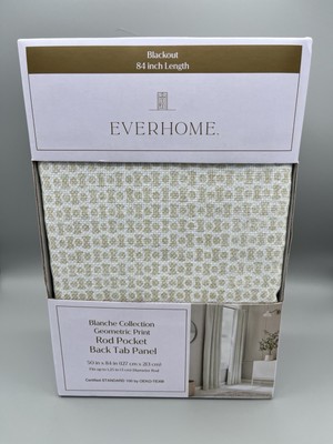 Everhome  Blanche Collection Geometric Print Rod Pocket Back Tab Panel
