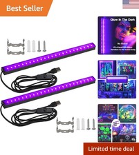 UV Black Light Bar Fixtures Ultraviolet Lamp Strip US Plug DJ Party Club 2PCS