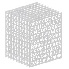 1180 Pcs Self-Adhesive Vinyl Letter Number Stickers 10 0.5 inch, White