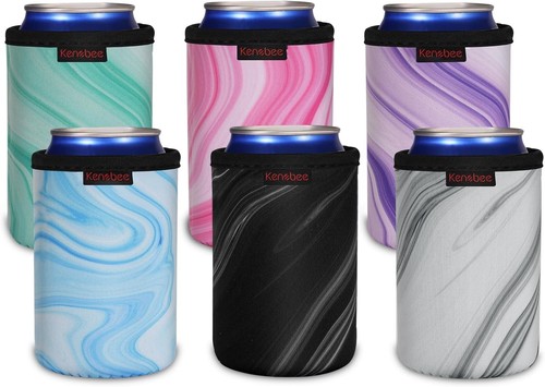 (6 Pack) 12oz Standard Can Cooler Sleeves Soft Insulated Neoprene Beer Coolies - Picture 9 of 9