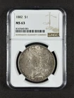 1882 Morgan Silver Dollar NGC MS63
