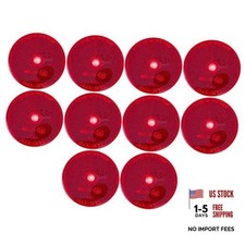 Class A 2" Round Reflector with Center Mounting Hole - Red/Amber/White 10x Red